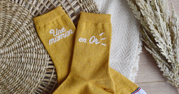 Chaussettes made in France maman en or